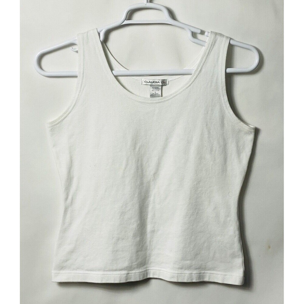 Vintage Claudia D  Tank Top L White Stretch